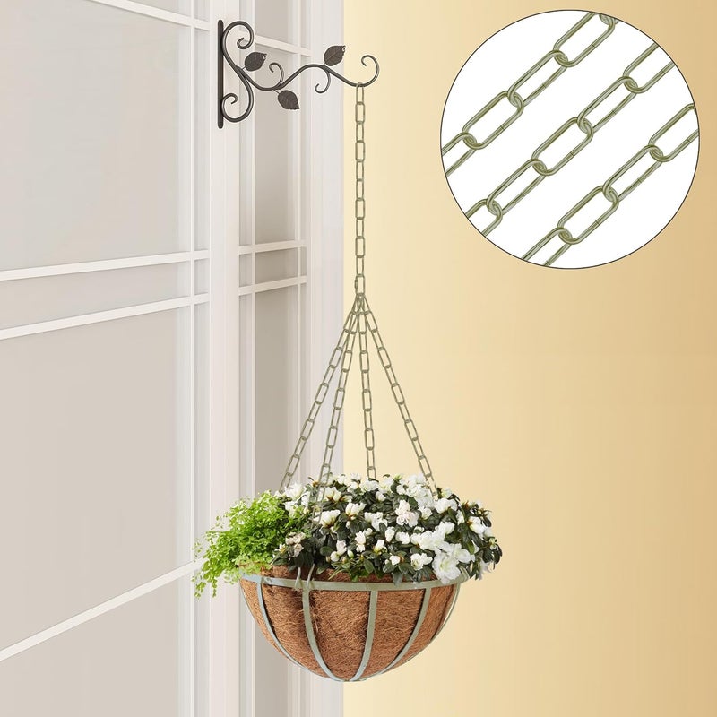 Omytie 12 Ft Heavy Duty Hanging Chain Kit with Connection Locks & Swag Ceiling Hooks for Lighting Fixture, Chandelier, Pendant, Lantern, Swag Lamp, Plant/Flower/Fruit Basket, Bird Feeder (Bronze) - Image 2